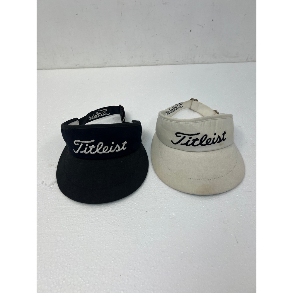 Vintage Titleist Golf Visors Lot Black Cream Texace Made in USA Adjustable 90s